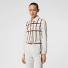 Burberry Burberry Leather Harness Detail Denim Jacket, Size: 00, White