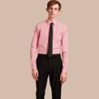 Burberry Burberry Slim Fit Cotton Poplin Shirt, Size: 14.5, Pink