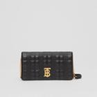 Burberry Burberry Quilted Lambskin Lola Wallet With Detachable Strap, Black