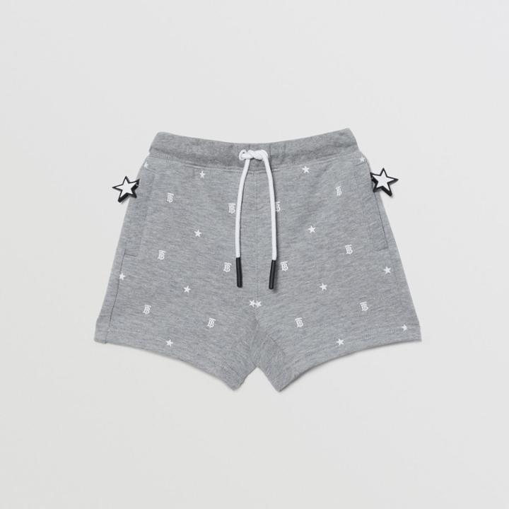 Burberry Burberry Childrens Star And Monogram Motif Cotton Shorts, Size: 2y, Grey