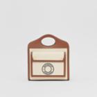 Burberry Burberry Mini Logo Graphic Canvas And Leather Pocket Bag, Brown