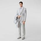 Burberry Burberry English Fit Crystal Embroidered Technical Linen Trousers, Size: 36, Grey