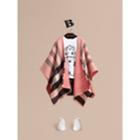 Burberry Burberry Check Wool Poncho, Size: Os, Purple