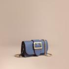 Burberry Burberry The Mini Buckle Bag In Grainy Leather, Blue