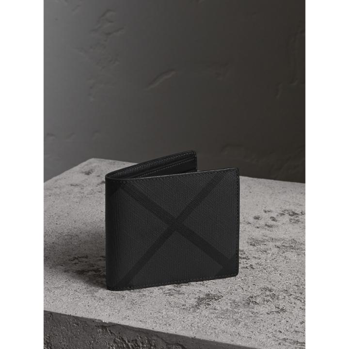 Burberry Burberry London Check Folding Wallet, Grey