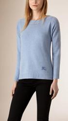 Burberry Brit Rib Detail Cashmere Cotton Sweater