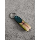 Burberry Burberry Haymarket Check And Two-tone Leather Key Ring