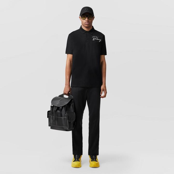 Burberry Burberry Embroidered Logo Cotton Piqu Polo Shirt, Size: Xl