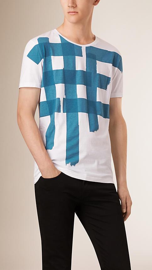 Burberry Brit Large Check Print Cotton T-shirt
