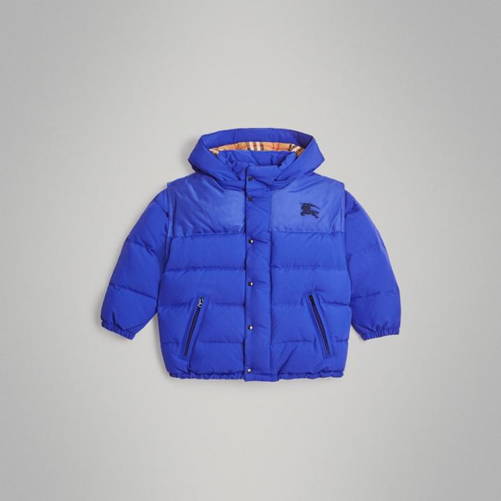 Burberry Burberry Down-filled Hooded Puffer Jacket, Size: 10y, Blue
