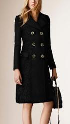 Burberry Prorsum Lace Detail Cashmere Coat