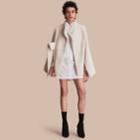Burberry Burberry Sculptural Shearling Cape, Size: M, White
