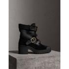 Burberry Burberry Buckle Detail Suede And Shearling Boots, Size: 38, Black