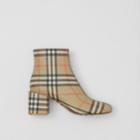 Burberry Burberry Vintage Check Block-heel Ankle Boots, Size: 36