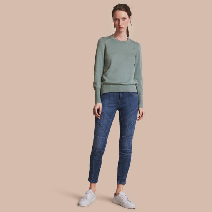 Burberry Burberry Textured Merino Wool Sweater, Green