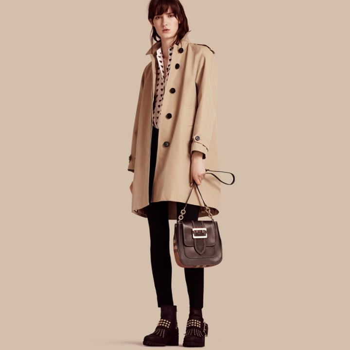 Burberry Burberry Cotton Gabardine A-line Coat, Size: 04, Yellow