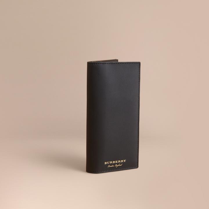 Burberry Burberry Trench Leather Continental Wallet, Black