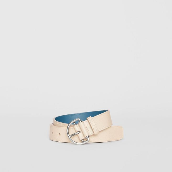 Burberry Burberry Grainy Leather D-ring Belt, Size: 75, Beige