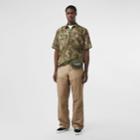 Burberry Burberry Short-sleeve Monogram Print Cotton Shirt, Green