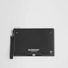 Burberry Burberry Symbol Print Leather Zip Pouch, Black