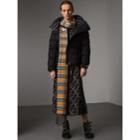 Burberry Burberry Detachable Hood Down-filled Peplum Jacket, Size: Xs, Black