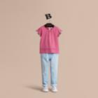 Burberry Burberry Pleat And Check Detail Cotton T-shirt, Size: 6y, Pink