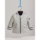 Burberry Burberry Diamond Quilted Satin Bomber Jacket, Size: 3y, Grey