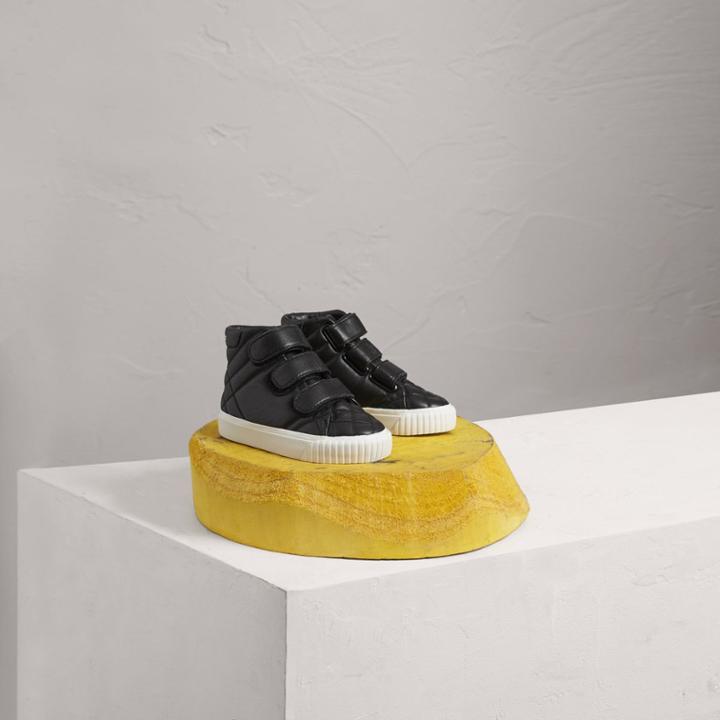 Burberry Burberry Quilted Leather High-top Trainers, Size: 8.5, Black