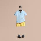 Burberry Burberry Check Placket Polo Shirt, Size: 4y, Blue