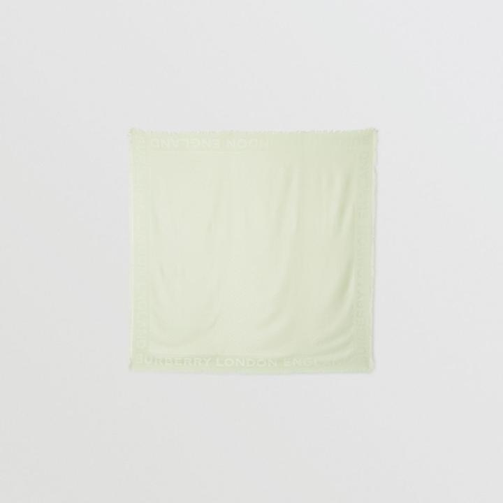 Burberry Burberry Monogram Silk Wool Jacquard Large Square Scarf, Green