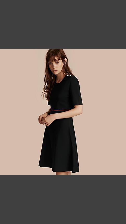 Burberry Technical Stretch Cotton Military Dress
