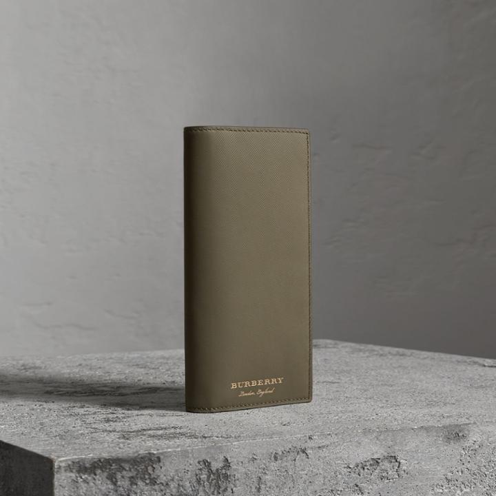 Burberry Burberry Trench Leather Continental Wallet, Green