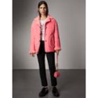 Burberry Burberry Leather Trim Shearling Oversized Jacket, Size: 00