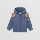 Burberry Burberry Childrens Icon Stripe Panel Cotton Hooded Top, Size: 4y, Blue