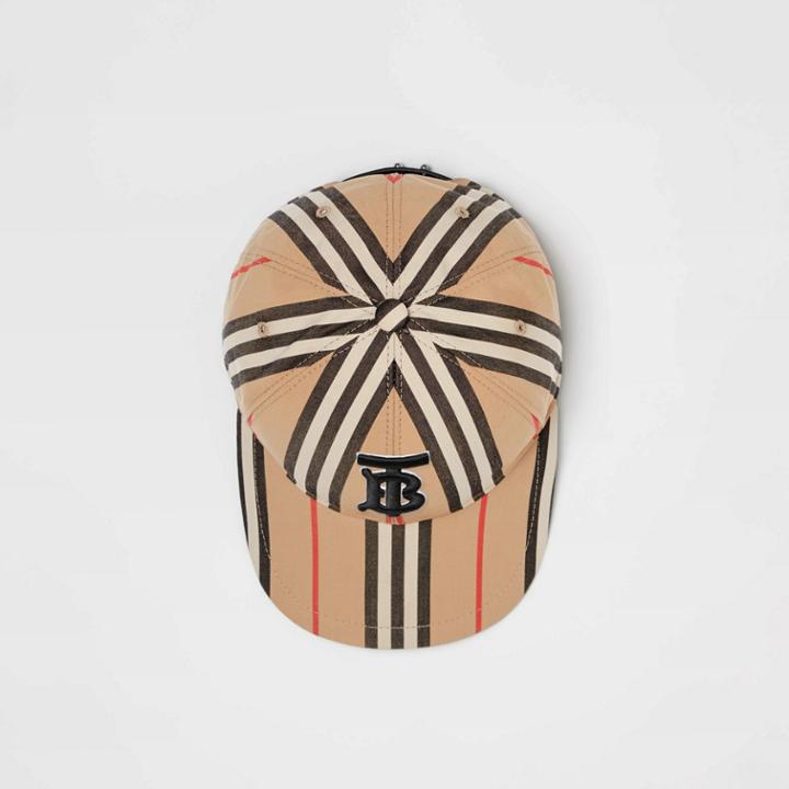 Burberry Burberry Icon Stripe Baseball Cap, Size: M, Beige