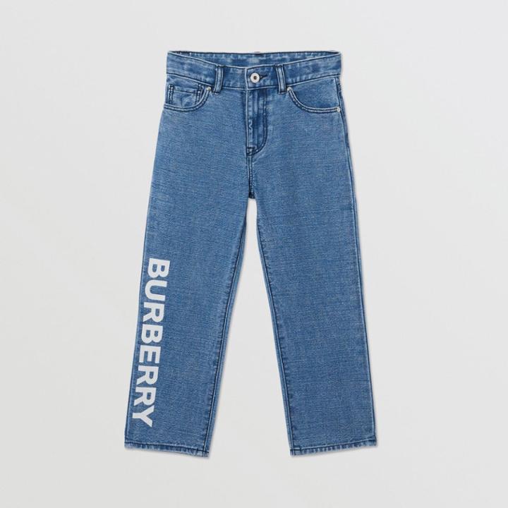 Burberry Burberry Childrens Logo Print Japanese Denim Jeans, Size: 14y, Blue