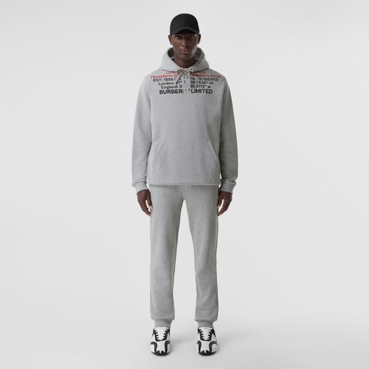 Burberry Burberry Location Print Cotton Jogging Pants, Size: M