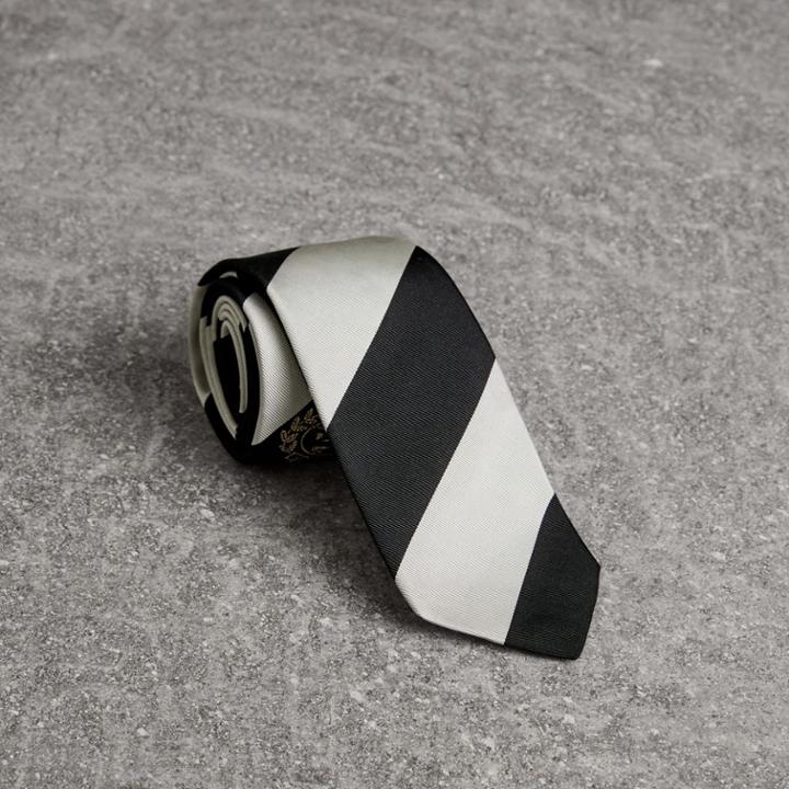 Burberry Burberry Modern Cut Archive Logo Striped Silk Tie