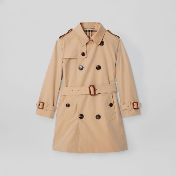 Burberry Burberry Childrens Cotton Gabardine Trench Coat, Size: 14y, Yellow