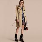 Burberry Cotton Gabardine Trench Coat With Regimental Piping