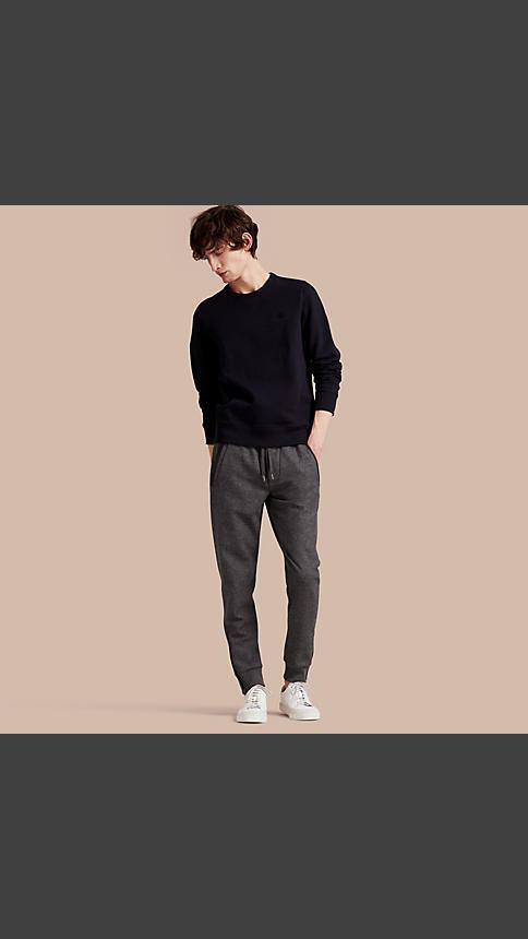 Burberry Leather-trimmed Technical Wool Sweat Pants