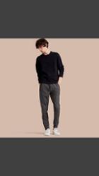Burberry Leather-trimmed Technical Wool Sweat Pants