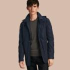 Burberry Burberry Showerproof Hooded Coat With Removable Warmer, Blue