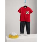 Burberry Burberry Check Pocket Cotton T-shirt, Size: 4y, Red