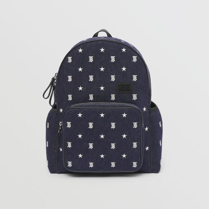 Burberry Burberry Childrens Star And Monogram Motif Denim Backpack