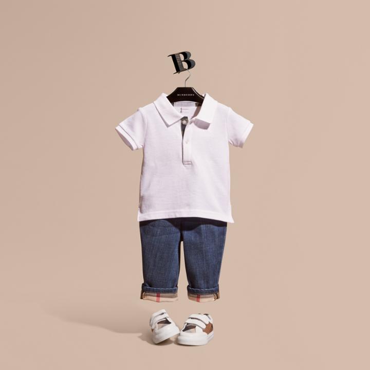 Burberry Burberry Cotton Piqu Polo Shirt, Size: 3y, White