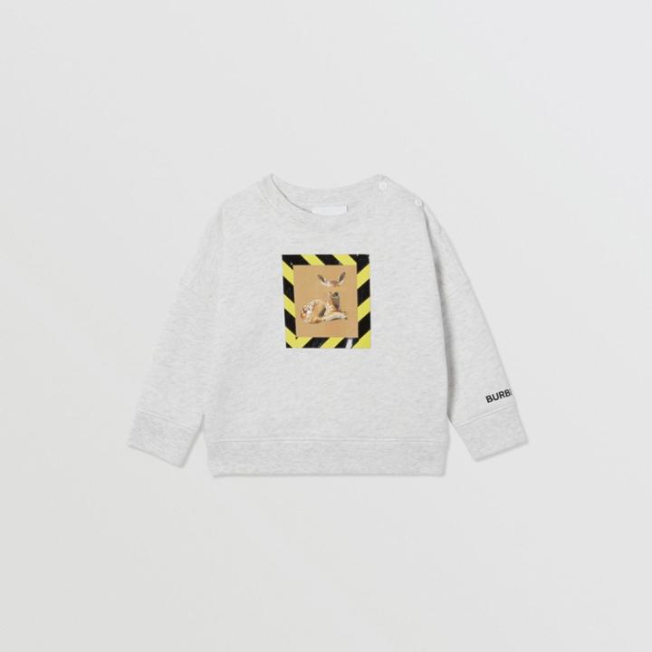 Burberry Burberry Childrens Deer Print Cotton Sweatshirt, Size: 18m, White