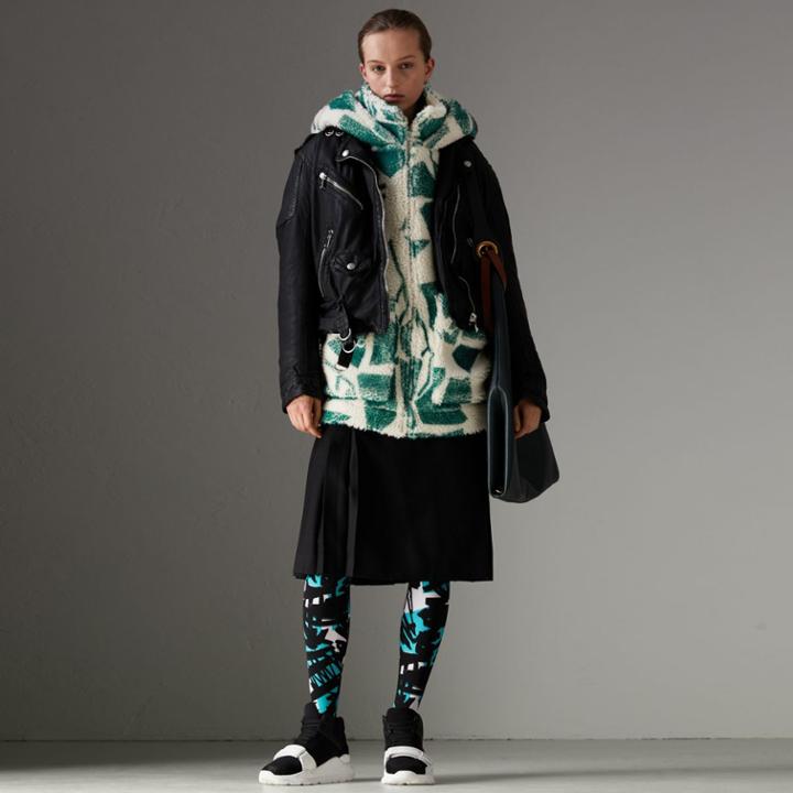 Burberry Burberry Graffiti Print Leggings, Size: M, Blue