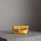 Burberry Burberry The Small Pin Clutch In Satin, Yellow
