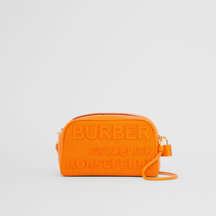 Burberry Burberry Horseferry Linen Cotton Half Cube Crossbody Bag